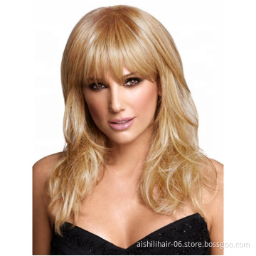 Best-selling Synthetic hair gold short Wigs natural straight wigs for Career women and Platinum Blonde women